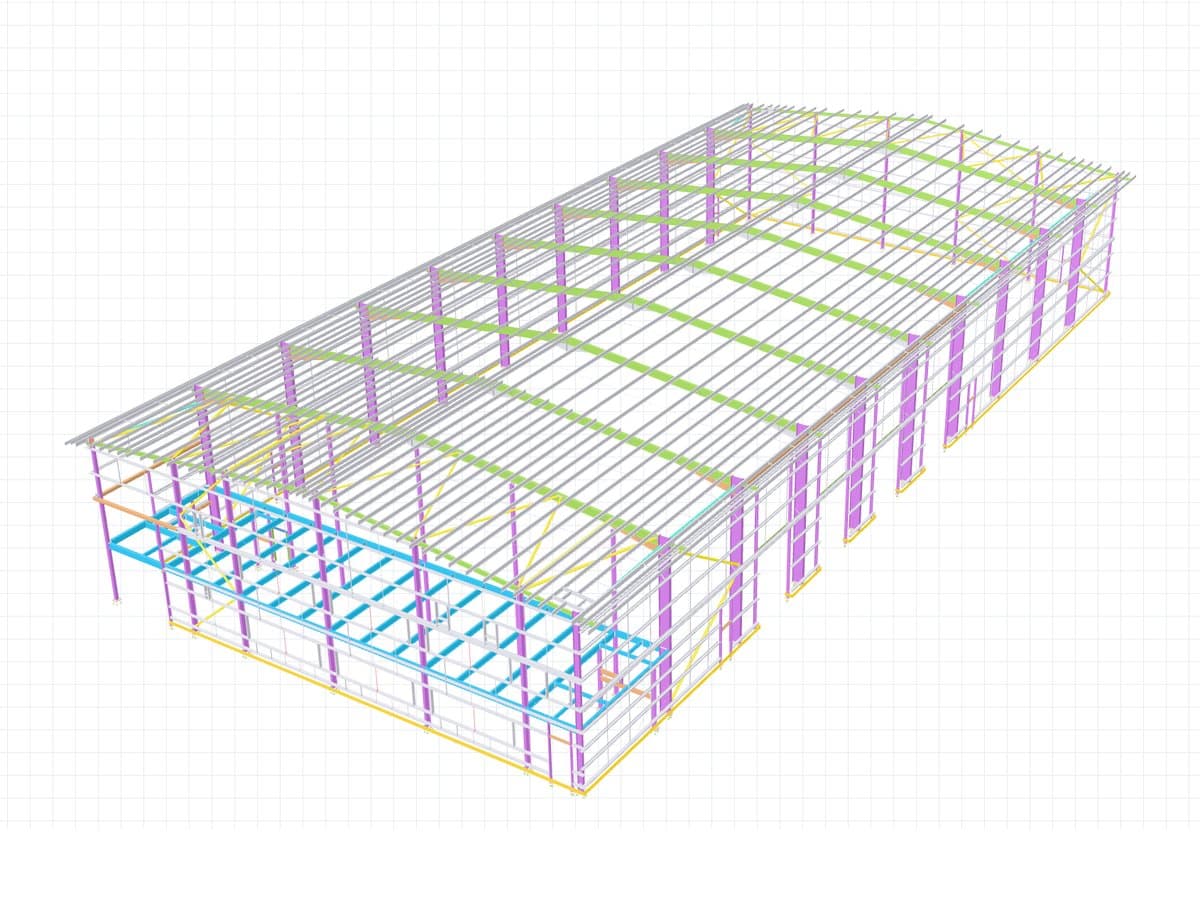 Tekla model of Unit 3, Astley Business Park